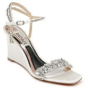 Badgley Mischka Shoes Badgley Mischka Jenna Size White Satin